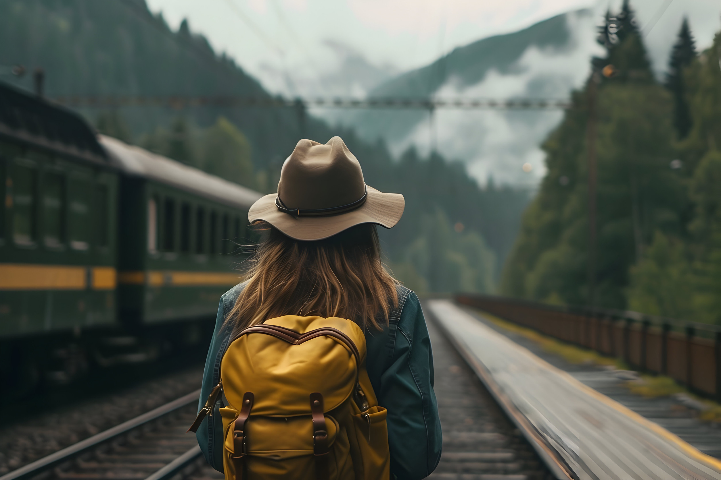 A woman about to embark on a travel trip alone