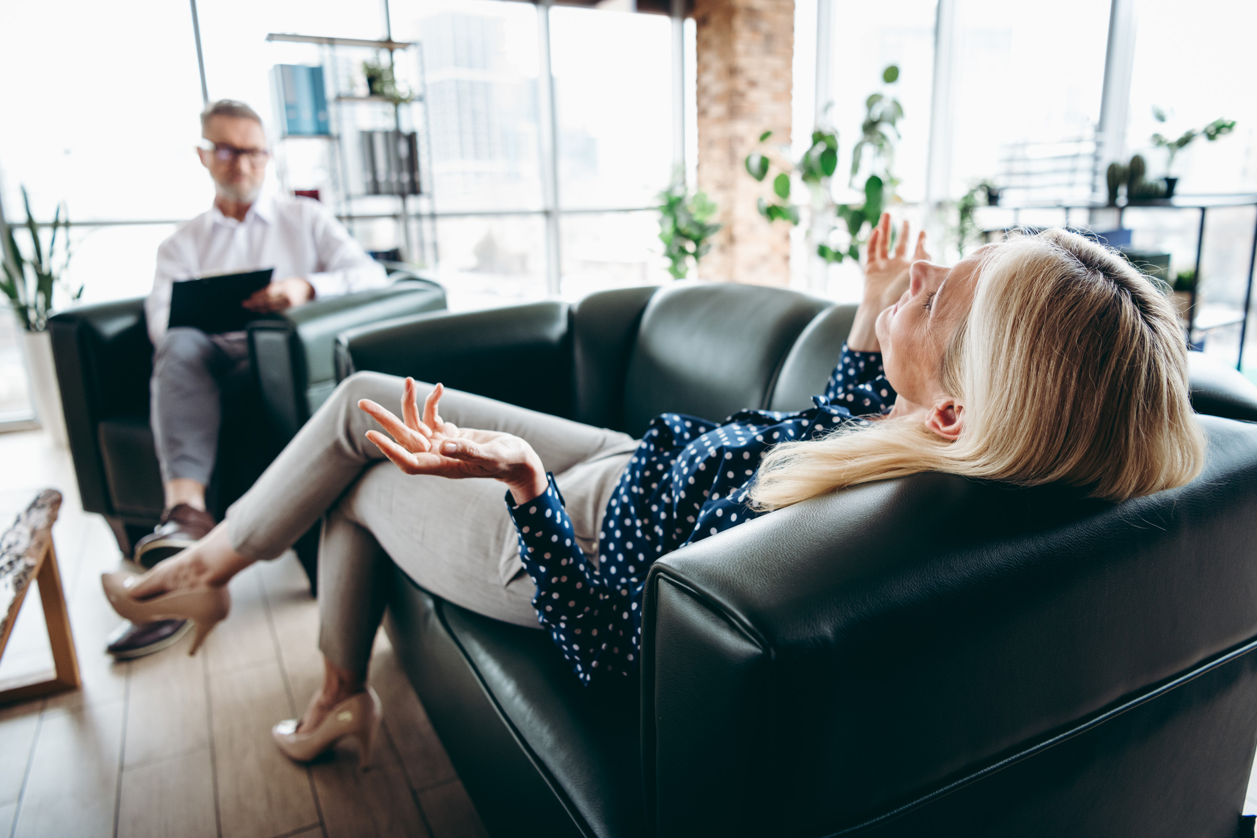 A woman in a therapy session